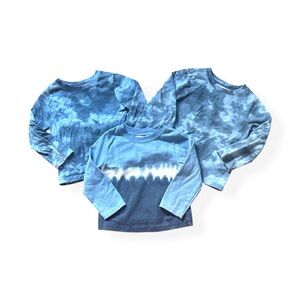 (3PK) Garanimals Navy Blue/Blue Tie-Dye Long Sleeve Tees